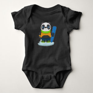 Panda Skier Ski Winter sports Baby Bodysuit