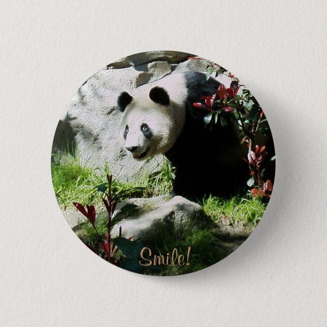 Panda Smile! 2 Inch Round Button (Front)