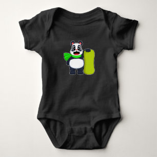 Panda Snowboard Winter sports Baby Bodysuit