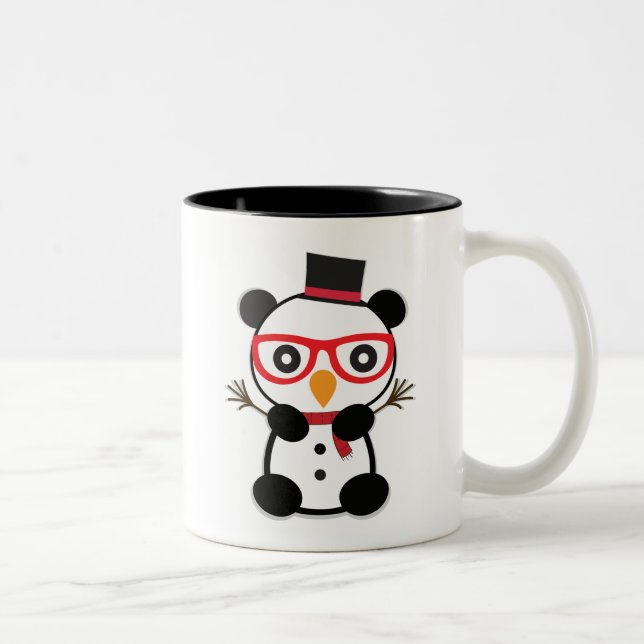 Panda Snowman - Leon The Panda Bear Snowmen Mug (Right)