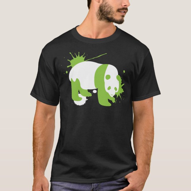 Panda splatter black T-Shirt (Front)