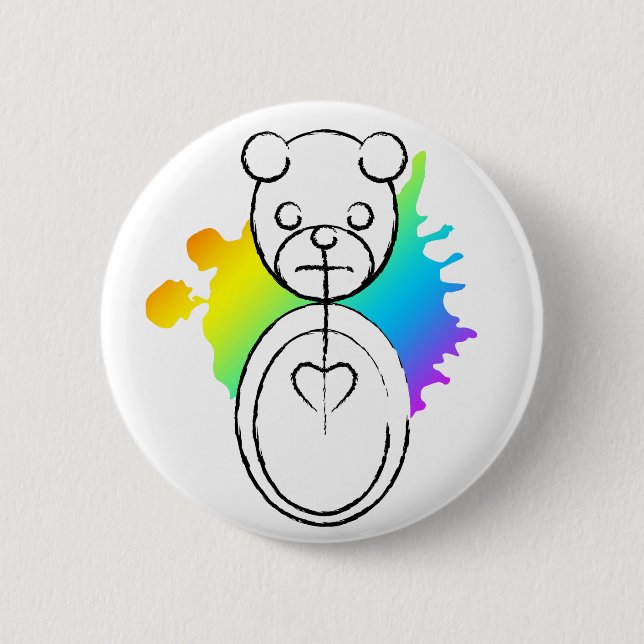 panda splatz. 2 inch round button (Front)