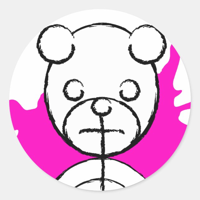 panda splatz. classic round sticker (Front)