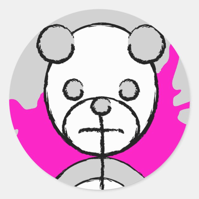 panda splatz. classic round sticker (Front)