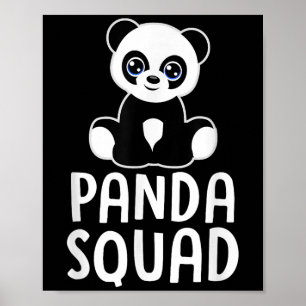 Panda Squad Funny Panda Lover Quote Girls Boys Kid Poster