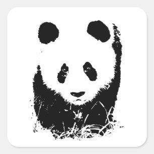 Panda Square Sticker