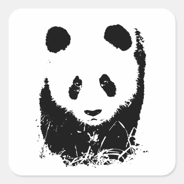 Panda Square Sticker (Front)