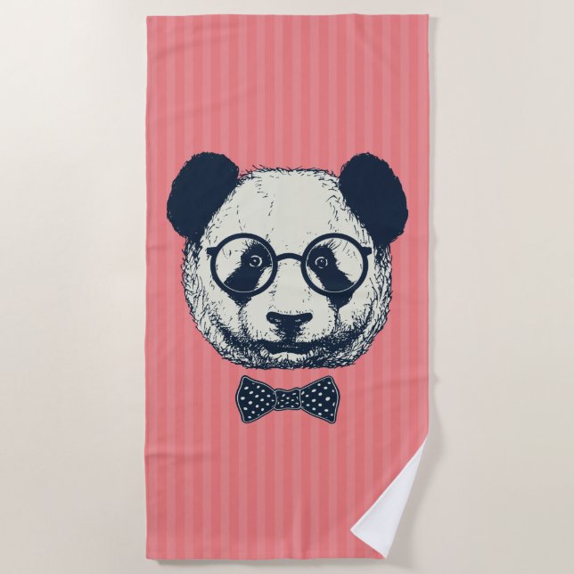 Panda Stripes Beach Towel (Front)