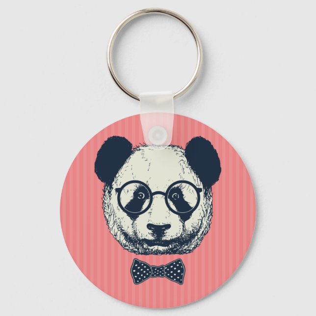 Panda Stripes Keychain (Front)