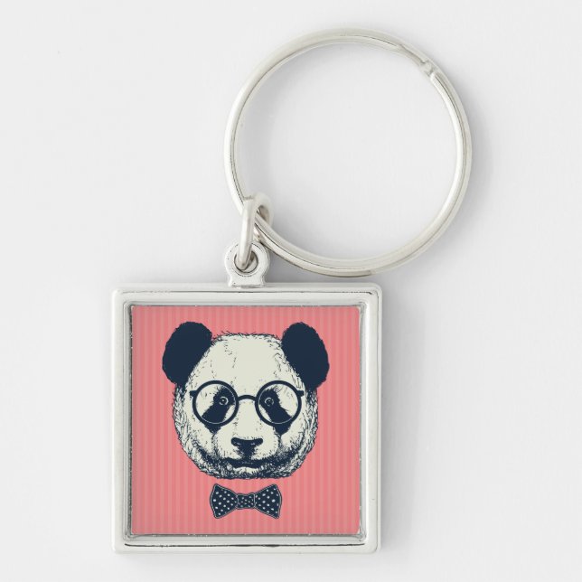 Panda Stripes Keychain (Front)