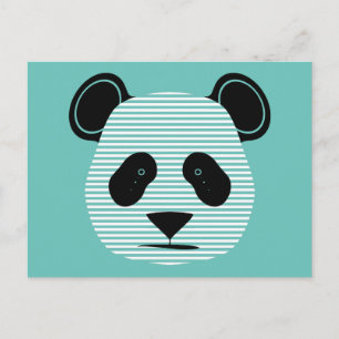 panda stripes postcard