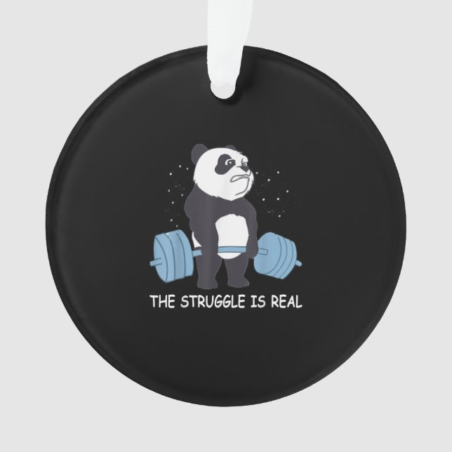 Panda Struggle Est Véritable Ours Deadlift Gym Drô (devant)