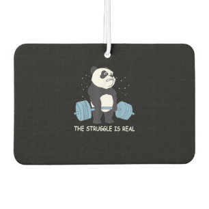 Panda Struggle Is Real Bear Deadlift Funny Gym . Air Freshener