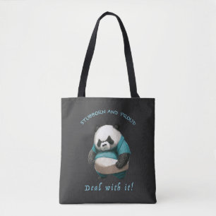 Panda Stubborn Deal With It Cute Adorable Funny Tote Bag