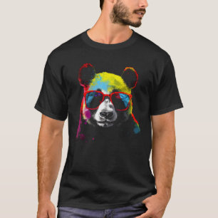 Panda Sunglasses Artwork  Colourful Animal Panda T-Shirt