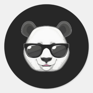 Panda Sunglasses Classic Round Sticker