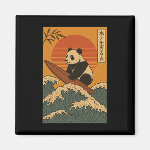 Panda Surfing Japanese _1 Magnet