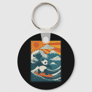 Panda Surfing Japanese _4 Keychain