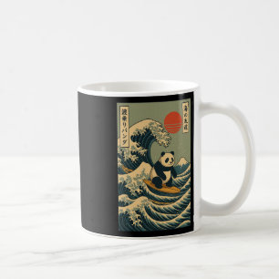 Panda Surfing Japanese Coffee Mug