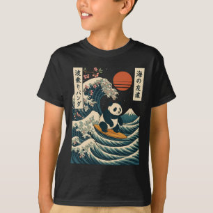 Panda Surfing Japanese Wave Great Wave _3 T-Shirt