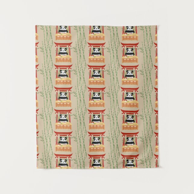 panda , sushi tapestry (Front)