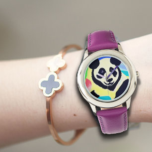 Panda T-shirt with multicolored background Watch