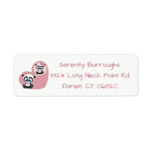 Panda Teddy Bear Pink Heart Wedding Engagement