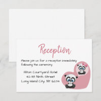 Panda Teddy Bear Pink Heart Wedding Reception
