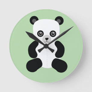 Panda Teddy Bear Round Clock