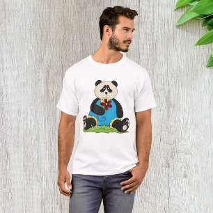Panda Tenant Un T-Shirt Hommes Fleurs