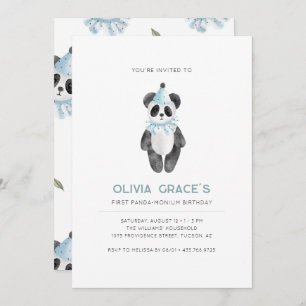 Panda Thème Premier anniversaire Invitation