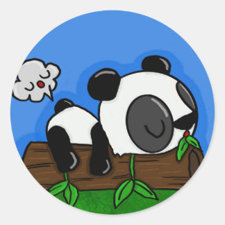 panda toot classic round sticker