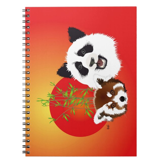 Panda Treffen Notizheft Notebook (Front)