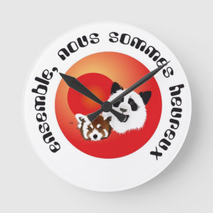 Panda Treffen Uhr Round Clock