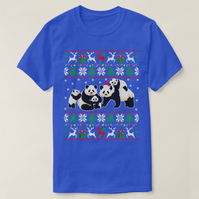 Panda Ugly Xmas Sweater Panda Christmas Lights San (Design Front)