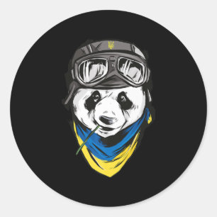 Panda Ukrainian flag ukraine  ukrainian souvenir   Classic Round Sticker