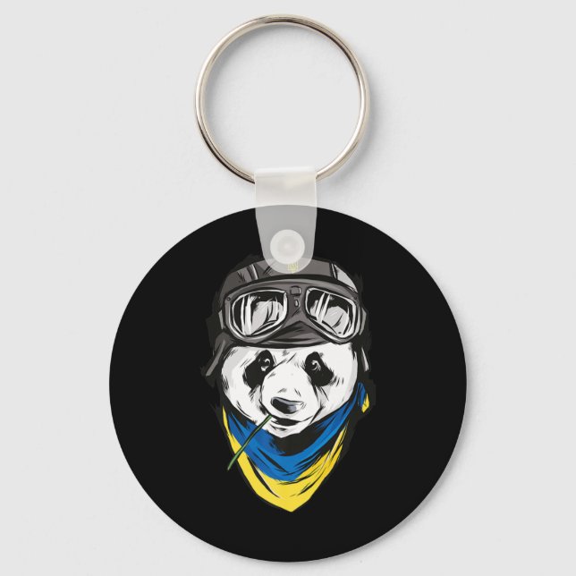 Panda Ukrainian flag ukraine  ukrainian souvenir   Keychain (Front)