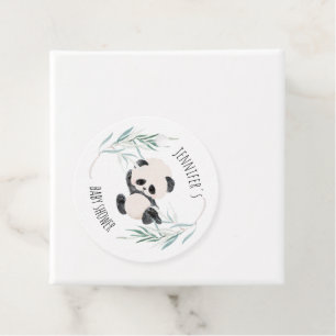Panda Unisex Gender Neutral Baby Shower Watercolor Favour Tags