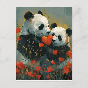 Panda Valentine's Day  Postcard