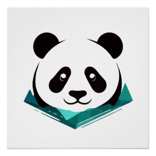 Panda Vector Art Animal Modern Urban City Graphic Poster