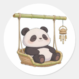panda,warm,healing,slow-paced,inner peace #010 classic round sticker