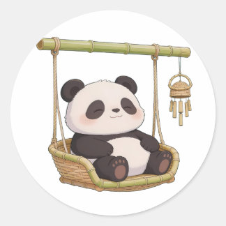 panda,warm,healing,slow-paced,inner peace #010 classic round sticker