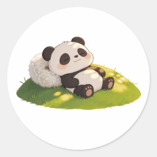 panda,warm,healing,slow-paced,inner peace #015 classic round sticker