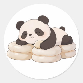 panda,warm,healing,slow-paced,inner peace #018 classic round sticker