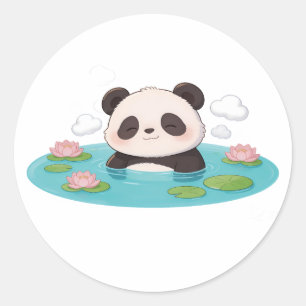 panda,warm,healing,slow-paced,inner peace #05 classic round sticker