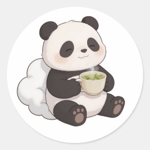 panda,warm,healing,slow-paced,inner peace #06 classic round sticker