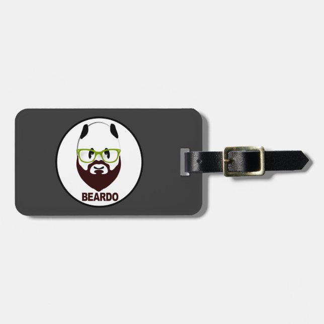 Panda wearing green glasses BEARDO Luggage Tag (Front Horizontal)