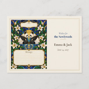 Panda Wedding Guest Book Wishes Postcard