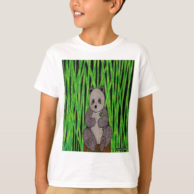 Panda (white) - Boy's Basic T-Shirt (Front)