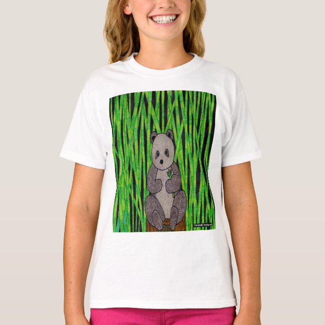 Panda (white) - Girl's Basic T-Shirt (Front)
